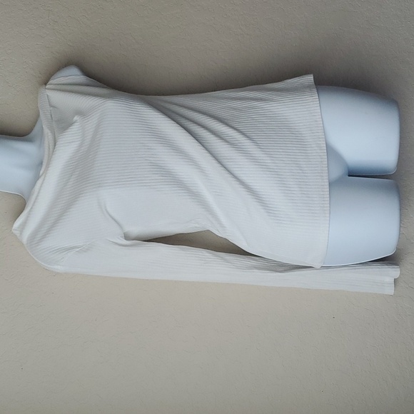 4/$30 **Open Edit One Sleeve Ribbed White Medium Top - Picture 3 of 9
